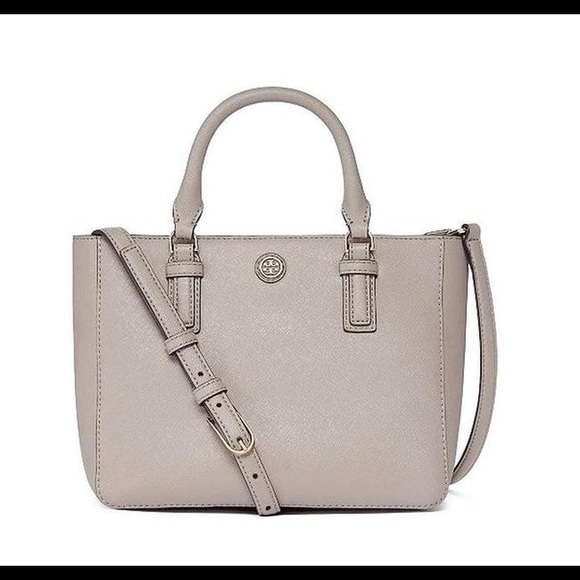 Tory Burch Robinson Gray Saffiano Leather Tote - Picture 4 of 8